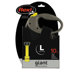 FLEXI Smycz Automatyczna GIANT NEON L 10m Odblaskowa Taśma dla Dużych Psów 50+ kg – Maksymalne Bezpieczeństwo po Zmroku.