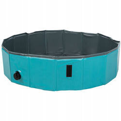 Basen dla psa, 80 x 20 cm, jasnoniebieski - Producent: Trixie | Zawór do wypuszczania wody | Łatwy do rozłożenia i złożenia | Średnica 80 cm