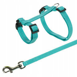 SZELKI DLA KRÓLIKA 10mm Turkusowe - Producent: Trixie | Smycz 125 cm w zestawie | Wytrzymałe | Regulowane: 25 - 44 cm