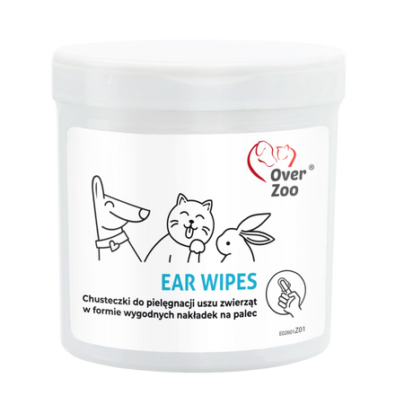 EAR WIPES Chusteczki do Uszu – Delikatne i Skuteczne Nakładki z Aloesem i Rumiankiem (50 szt.) dla Psów, Kotów i Zwierząt.