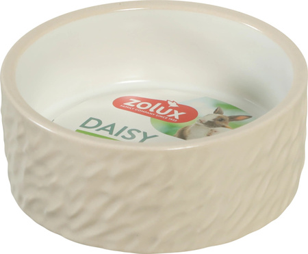 ZOLUX Miska Ceramiczna DAISY 200ml Beżowa – Elegancja, Stabilność i Higiena dla Gryzoni z Ozdobnymi Reliefami