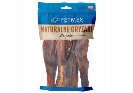 Skóra dzika gryzak naturalny 15cm 100g - Marka: Petmex | Naturalny przysmak dla psa | Bez dodatków i konserwantów | Opakowanie 100 g