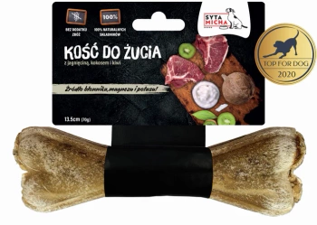 Syta Micha Funkcyjna Kość do Żucia dla Psa – Naturalne Wsparcie Jelit i Psychiki z Kiwi, Kokosem i Skórą Wołową 13,5 cm