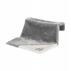 Legowisko na kaloryfer, dla kota, szare/jasnoszare, plusz długowłosy, 45 × 26 × 31 cm - Producent: Trixie | Do zawieszenia na kaloryferze | Z przyjemnego w dotyku pluszu | Unikatowy design | Wymiary 4