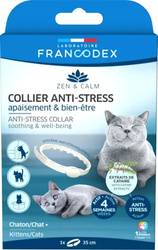 FRANCODEX Obroża Antystresowa dla Kotów 35cm - Naturalna Redukcja Stresu z Kocimiętką i Mechanizmem Bezpieczeństwa