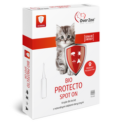 Over zoo krople dla kociąt na pchły kleszcze i psaożyty  naturalne od 4 tygodnia  4x1ml