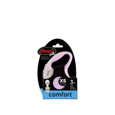 FLEXI New Comfort Ergonomiczna Automatyczna Smycz Taśmowa 3m dla Psa XS – Komfort i Kontrola w Różu