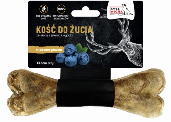 Syta Micha Kość do Żucia dla Psa Hipoalergiczna – Jeleń i Jagody 13,5cm – Długotrwała Rozrywka