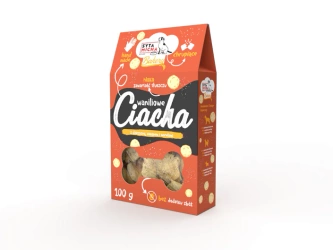 Syta Micha Bakery Waniliowe Ciacha Hipoalergiczne Niskotłuszczowe z Dziczyzną, Kokosem i Morelami dla Wrażliwych Psów