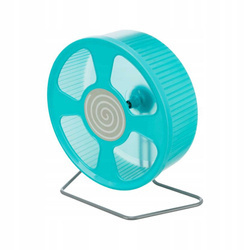 KOŁOWROTEK dla gryzoni, plastik , śred. 28 cm Niebieski - Producent: Trixie | Na stojaku lub do zawieszenia | Idealny profil koła | Płynny i cichy ruch | Średnica 28 cm