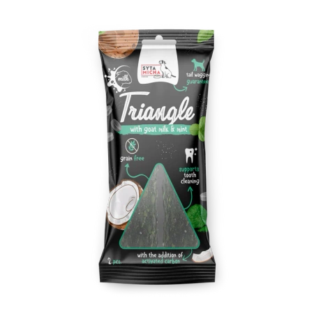Syta Micha Gryzak Dentystyczny Trójkąt Prohigieniczny z Superfoods: Jagnięcina, Mięta, Kokos – 13cm dla Psów