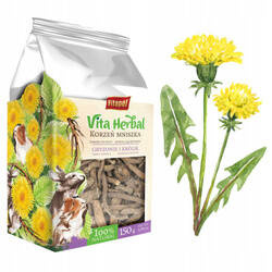 Vita Herbal dla gryzoni i królika, korzeń mniszka, 150 g - Producent: Vitapol | Przysmak w 100% naturalny | Źródło inuliny | Opakowanie 150g