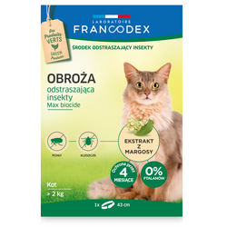 Francoex obroża dla kota przeciw pchłą kleszczą i pasożytom