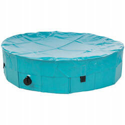 Pokrywa do basenu dla psa 39481, 80cm, jasnoniebieska - Producent: Trixie | Chroni wodę przed brudem | Przyczepiana na rzepy | Średnica 80 cm