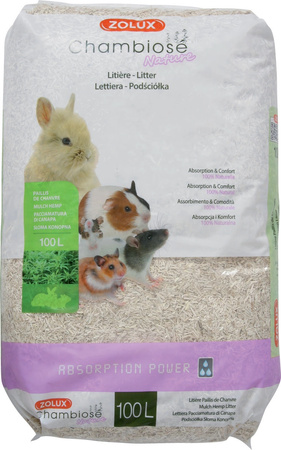 ZOLUX Ściółka Chambiose Nature 100% Naturalna Ultra Chłonna Konopna dla Królików i Gryzoni 100L