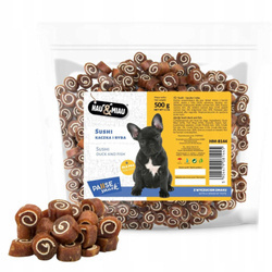 Pausesnack przysmak dla psa, sushi - kaczka i ryba 500g