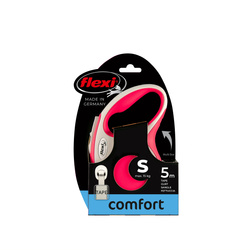 FLEXI Smycz automatyczna New Comfort S taśma 5m czerwona – Precyzyjna kontrola i komfort dla psa