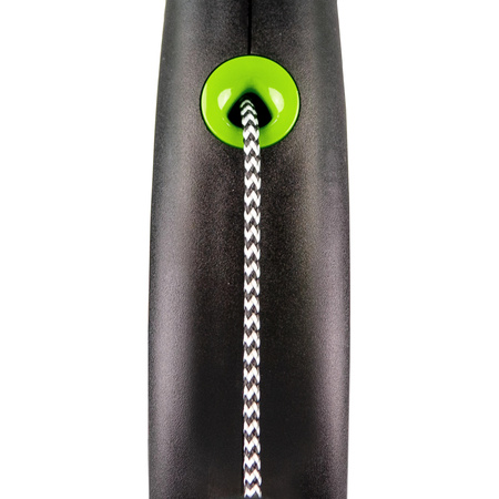 FLEXI Smycz Automatyczna Black Design S Linka 5m – Stylowa, Ergonomiczna dla Psów do 12kg, z Miejscem na Akcesoria