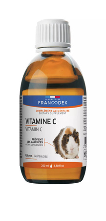 FRANCODEX Witamina C dla świnek morskich – Skuteczna profilaktyka niedoborów i wsparcie odporności, płynny preparat 250 ml.