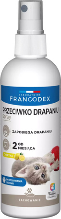 FRANCODEX PL Spray przeciwko drapaniu: Skuteczna ochrona mebli i dywanów z naturalną formułą dla kociąt i kotów 200 ml