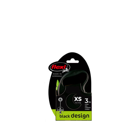 FLEXI Smycz Automatyczna Black Design XS linka 3m - Stylowa i Modułowa z Miejscem na Akcesoria dla Psa w Zieleni