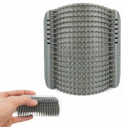 Szczotka narożna dla kotów, 8 x 13cm, szara - Producent: Trixie | Do krótkiej i długiej sierści | Z kocimiętką | Wymiary 8 x 13 cm