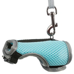 SZELKI PEŁNE DLA SZCZURA Turkusowe - Producent: Trixie | Elastyczna smycz w zestawie | Zapięcia na rzepy | Dodatkowy zatrzask | Regulowane