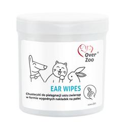 EAR WIPES Chusteczki do Uszu – Delikatne i Skuteczne Nakładki z Aloesem i Rumiankiem (50 szt.) dla Psów, Kotów i Zwierząt.