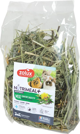 ZOLUX Nutrimeal Mix Mieszanka ZIÓŁ Na Dobre Trawienie z Niską Zawartością Wapnia i Wysokim Błonnikiem dla Królików, Kawii i Szynszyli 100g