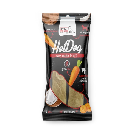 Syta Micha Gryzak Hotdog dla Psa z Królikiem i MCT 15cm – Naturalna Rozrywka z Superfoods