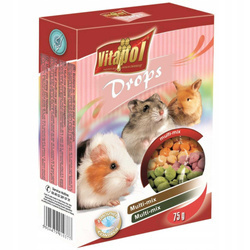 DROPSY DLA GRYZONI MIX 75g - Producent: Vitapol | Źródło licznych witamin | Wspomagają ścieranie siekaczy | Opakowanie 75g