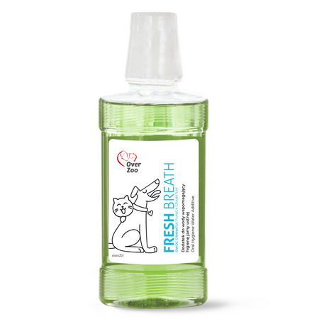 FRESH BREATH - Innowacyjny Dodatek do Wody dla Psów i Kotów z Owocem Granatu na Kamień Nazębny i Świeży Oddech 250ml