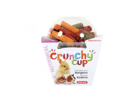 ZOLUX CRUNCHY CUP STICKS Naturalne Chrupiące Przysmaki z Lucerną, Marchewką i Burakiem Bez Cukru dla Zdrowych Zębów Gryzoni 180g