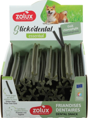 ZOLUX STICKODENTAL Przysmak Dentystyczny z Chlorofilem dla Psów Średnich Ras M (12cm) - Skuteczna Redukcja Płytki Nazębnej i Świeży Oddech
