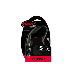 FLEXI Smycz Automatyczna NEW CLASSIC – Niezawodny Komfort i Swoboda na 5m, Linka S Czarna dla Psów do 12 kg
