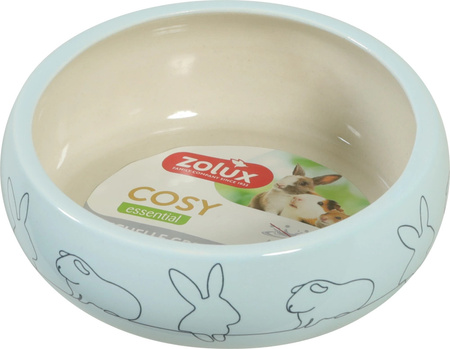 ZOLUX Miska ceramiczna COSY 250ml niebieska – Antyrozpryskowa Miseczka Ceramiczna z Motywem dla Gryzoni i Małych Ssaków