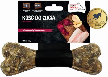 Syta Micha Kość Funkcyjna Wzbogacona Witaminami i Minerałami z Naturalnej Skóry Wołowej i Dorszowej dla Szczeniąt i Seniorów 13,5 cm
