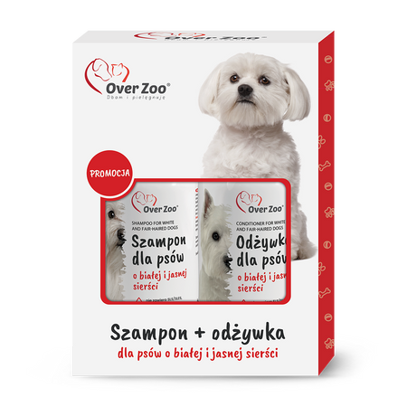 Over Zoo Zestaw do Pielęgnacji Sierści Rozjaśniająco-Odżywczy z Cytryną i Kaszmirem dla Psów Białych i Jasnych