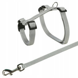 SZELKI DLA KRÓLIKA 10mm Szare - Producent: Trixie | Smycz 125 cm w zestawie | Wytrzymałe | Regulowane: 25 - 44 cm