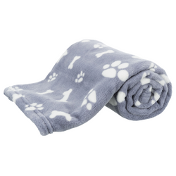 Kenny, kocyk, niebieski, plusz, 75 × 50 cm - Producent: Trixie | Miękki i ciepły | Możliwość prania w pralce | Z pluszu | Wymiary 75 x 50 cm