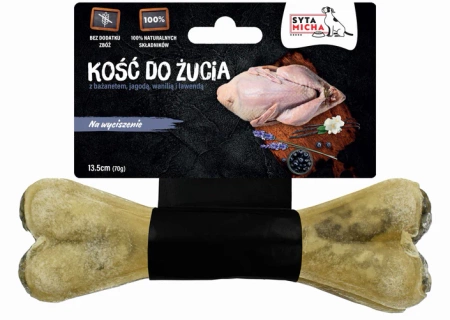Syta Micha Funkcyjna Kość Do Żucia Dla Psa Na Wyciszenie i Relaks z Bażantem, Jagodami, Wanilią i Lawendą, Uniwersalny 13,5 cm