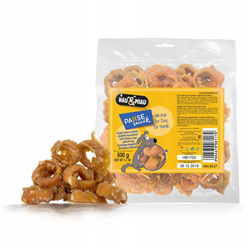 Pausesnack przysmak dla psa, krążki rybne owinięte miękkim kurczakiem 500g