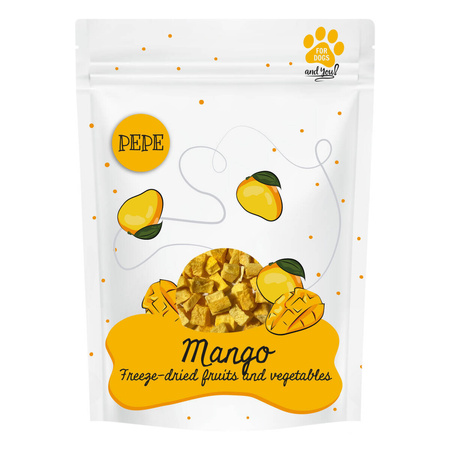 Liofilizowane Mango Dla Psów 20g - Producent: Paka Zwierzaka | 100% Naturalne | Human Grade | Bez Dodatków