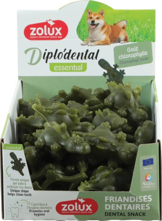 ZOLUX DIPLODENTAL L Przysmak dentystyczny dla dużego psa z chlorofilem i kształtem dinozaura – skuteczna higiena jamy ustnej.