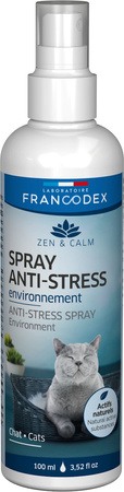 FRANCODEX SPRAY ANTYSTRESOWY z Walerianą i Kocimiętką – Naturalna Redukcja Stresu i Niepokoju dla Kociąt i Kotów, 100 ml.