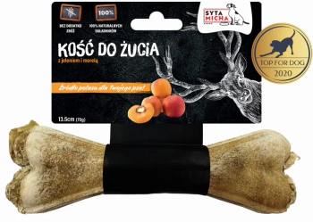 Syta Micha Funkcyjna Kość do Żucia dla Psa z Jeleniem i Morelą – Źródło Potasu, Wspiera Układ Krążenia i Zdrowe Zęby (13,5 cm)