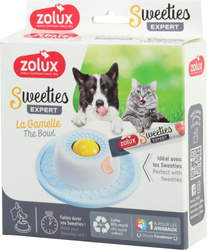 ZOLUX Miska spowalniająca SWEETIES dla psów – Innowacyjne spowalnianie jedzenia i stymulacja, trwała, niebieska