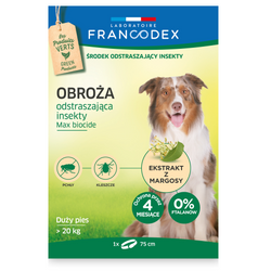 Obraża odstraszająca pasożyty kleszcze pchły dla psów powyżej 20kg francodex