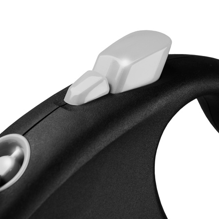FLEXI Smycz automatyczna Black Design – Nowoczesny styl i pełna funkcjonalność z możliwością rozbudowy, taśma 5m dla psów do 50kg, czarna L