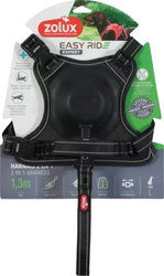 ZOLUX Szelki Easyride z Zintegrowaną Automatyczną Smyczą – Komfortowe, Regulowane i Odblaskowe dla Dużych Psów, Rozmiar L, Czarne